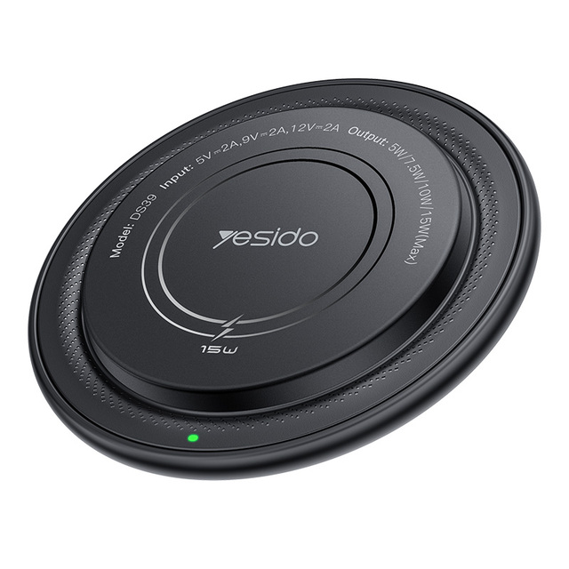 Yesido 15W Fast Charging Strong Magnetic Attachment Wide Compatibility Desktop Wireless Charger DS29