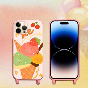 Cho <span class=keywords><strong>iPhone</strong></span> 16 Pro Max dây đeo điện thoại trường hợp in <span class=keywords><strong>Ice</strong></span> <span class=keywords><strong>Cream</strong></span> mềm Gel chống sốc điện thoại Bìa trường hợp - Product Image 2