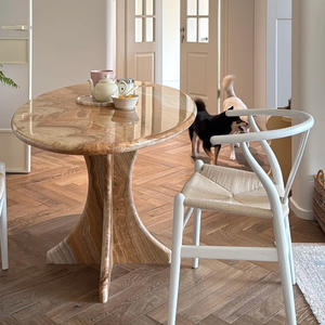 <span class=keywords><strong>Tavolo</strong></span> da Pranzo Ovale di Alta Gamma in Marmo Naturale con Base Artistica Integrata, Arredamento per Casa/Hotel - Product Image 2