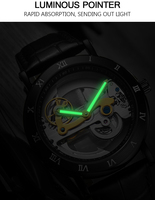 WLISTH Montres pour hommes Montre-bracelet mécanique automatique au design royal entièrement transparente Boîtier en acier Montre lumineuse étanche pour hommes