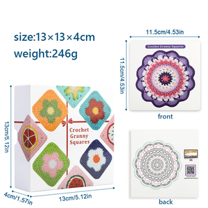 <span class=keywords><strong>Crochet</strong></span> Granny hình vuông thẻ sàn thiết lập 20 mix & phù hợp với thiết kế cho người lớn và người mới bắt đầu DIY dệt kim thẻ mẫu <span class=keywords><strong>Crochet</strong></span> công cụ - Product Image 5