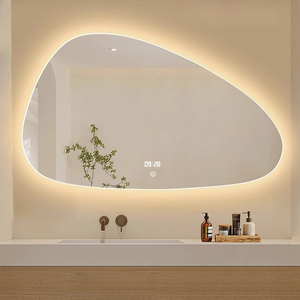 <span class=keywords><strong>Espejo</strong></span> Inteligente LED con Forma de Guijarro Irregular Personalizado, <span class=keywords><strong>Espejo</strong></span> de Baño Retroiluminado sin Marco con Antivaho para Proyectos Hoteleros y Villas - Product Image 2