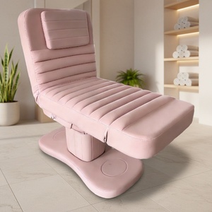 KISEN Luxurious Beauty Salon Head Spa Beauty Bed Facial Chair Bed 3 Motors Adjustable Curved Electric Reclining Massage <b>Table</b> - Product Image 1