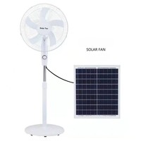 Ventilateur sur pied rechargeable solaire de 16 pouces, panneau solaire 12W, ventilateur oscillant à 3 vitesses pour la maison, le camping, la vente ambulante
