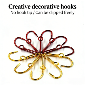 Clip per Cappello a Forma di Amo da Pesca OEM di Alta Qualità, Fermacravatta Multifunzionale Dorato, Fermasoldi Portatile per Accessori da Pescatore - Product Image 1