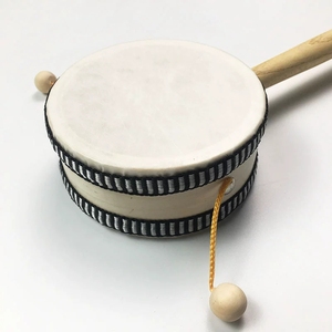 Wholesale Natural Wood Rattle <b>Drum</b> Double Sided Hand Shake Tambourine Baby Shaker Toy <b>For</b> Toddler Auditory Sensory - Product Image 3
