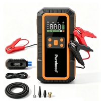Gonfleur de pneus sans fil Purehood, marteau de secours, pompe à vélo, booster de batterie de voiture 12V/24V pour SUV et voitures d'occasion
