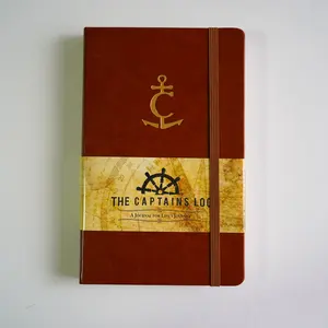 Geringe MOQ handgefertigtes individuelles luxuriöses braunes Kunstleder nummeriertes datenloses Tagebuch Planer mit Angebot