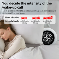 Temporizador de Vibración Silencioso para Personas Sordas, con Problemas de Audición, y que Duermen Profundamente, Reloj Despertador Analógico Digital LED con Vibración para Cama
