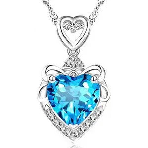 Модные серебряные круглые Косынка нежный, CZ Бриллиант, подарок для девочек S925 любовь очарование кулон ожерелье