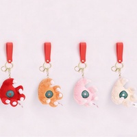 Porte-clés en peluche en tissu de coton style griffe de dragon chinoise, breloque créative