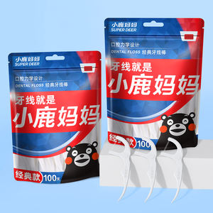 Pacchetto familiare di collaborazione Kumamon con logo privato con filo interdentale da 100 pz/pacco - Product Image 2