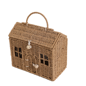 Mộc Mạc rơm dệt bằng tay <span class=keywords><strong>tote</strong></span> sợi tự nhiên phong cách boho bãi biển dã ngoại hoạt động ngoài trời đồng hành - Product Image 2