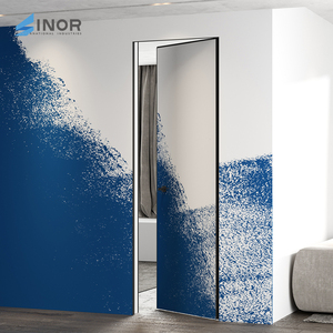 Puerta de madera de diseño minimalista directo de fábrica, superficie acabada de aluminio arbolado al Ras para Baño, Dormitorio, cocina, hecho en China - Product Image 6