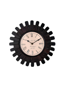 Brown Analog Gear <b>Wooden</b> Wall Clock <b>Rustic</b> Industrial Decorative Wall Clock - Product Image 1
