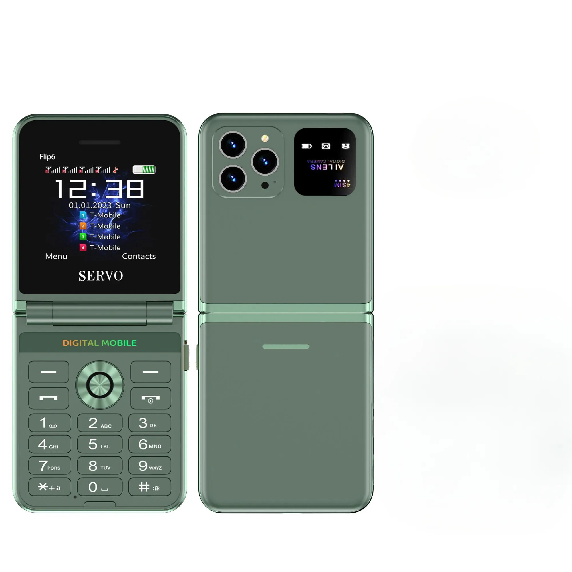 هاتف محمول من النوع C قابل للطي بشعلة كهربائية 2.4 بوصة بسعر الجملة مسجل اتصال أتوماتيكي بشريحة 4 بطاقة GSM قابل للطي بكاميرا