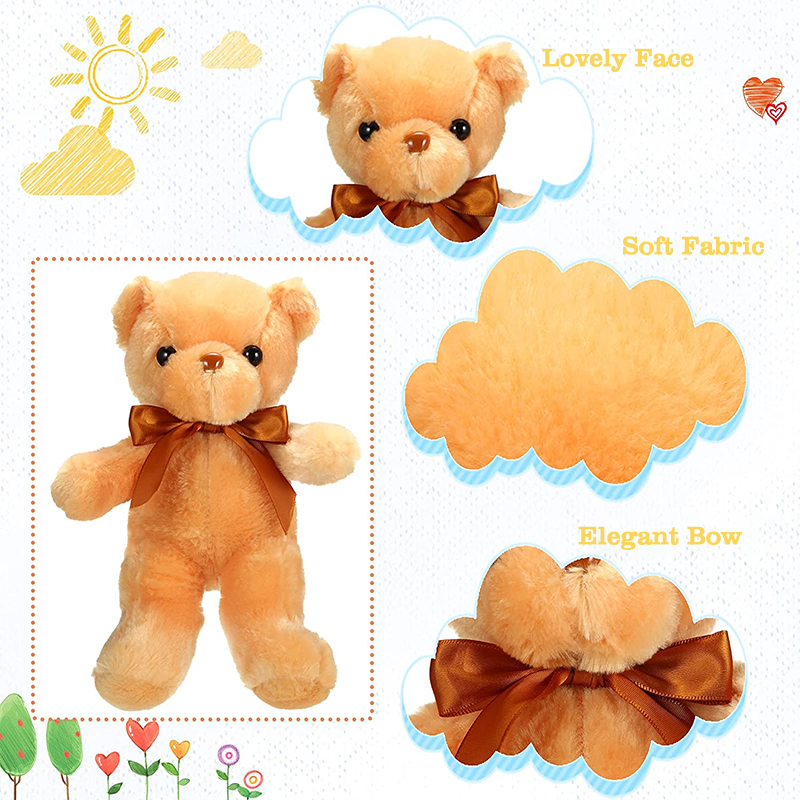 wholesale customize multi color teddy bear with bowknot plush toys peluche teddy bear stuffed toy for gift