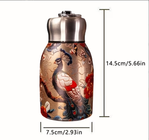 กระติกน้ำสุญญากาศสแตนเลส 304 ลายผีเสื้อ/<span class=keywords><strong>ปลา</strong></span><span class=keywords><strong>คา</strong></span><span class=keywords><strong>ร์</strong></span>พ/นกยูง ขนาด 10 ออนซ์ รุ่นมินิแฟตคิดนีย์ - Product Image 3