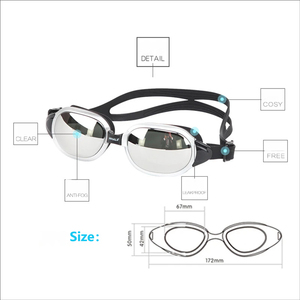 Lunettes de natation professionnelles haute définition pour hommes, femmes et adultes, anti-myopie, anti-buée, étanches, pour l'entraînement et la compétition, avec lentilles <span class=keywords><strong>en</strong></span> PC - Product Image 4