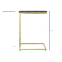 Table d'appoint en marbre et fer noir 40x46x65
