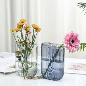 Современная Минималистичная прозрачная U-образная стеклянная ваза креативный гидропонный цветочный бутон в стиле арт-деко Настольный орнамент