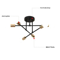 Plafonnier moderne composé de plusieurs tiges rondes en fer, luminaire décoratif d'intérieur, idéal pour une salle à manger ou une salle à manger