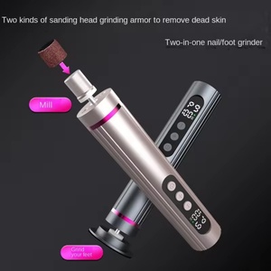 Portable Electric Foot <b>File</b> Callus Remover Stylish Stainless Steel Pedicure Tool with Replacement Dead Skin Grinder - Product Image 2