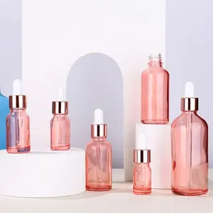 韩国化妆品包装5毫升10毫升15毫升20毫升30毫升50毫升100毫升玻璃玫瑰金滴管瓶精油