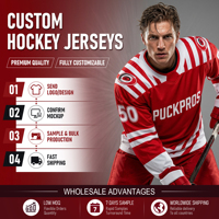 Maillot de hockey personnalisé PUCKPROS, uniforme de hockey sur glace à manches longues, coloré et tendance, avec rayures, pour équipe, fabrication OEM