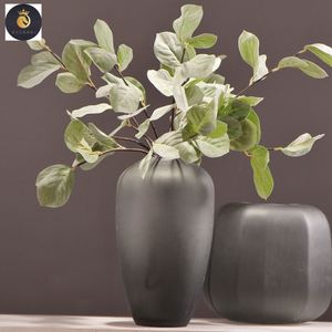 R193 Venta caliente hogar decorativo verde flocado hojas de eucalipto artificiales plantas - Product Image 1