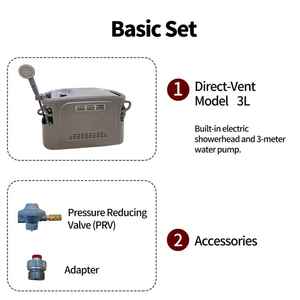 Chauffe-<span class=keywords><strong>eau</strong></span> portable à double combustible (propane/GPL) pour camping, chauffe-<span class=keywords><strong>eau</strong></span> instantané au gaz avec option 12V DC pour douche extérieure et <span class=keywords><strong>eau</strong></span> <span class=keywords><strong>chaude</strong></span> pour camping-car - Product Image 3