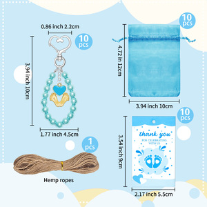 Porte-clés empreinte de pied de bébé, porte-clés cœur et pieds, cadeaux de fête pour baby shower et baptême, coffret cadeau pleine lune, vente en gros - Product Image 2