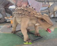 Modèle de dinosaure Ankylosaurus animatronique réaliste grandeur nature en silicone pour l'intérieur/l'extérieur, idéal pour le divertissement des jeunes