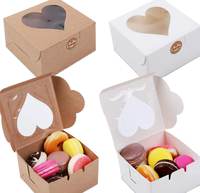 Boîte à gâteau carrée en papier kraft fabriquée sur mesure, utilisant des matériaux recyclés pour les fenêtres, pour l'emballage alimentaire