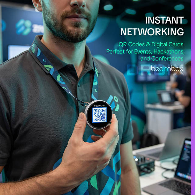 Beambox's New AI Technology Smart Digital Display Badge with Bluetooth Control Smart Electronic Wearable Badge Suitable for Fans