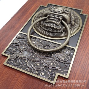 Manija de puerta de latón con cabeza de león, estilo chino, decorativa para puerta, material de cobre, acabado con pintura horneada, arte y arte antiguo - Product Image 4