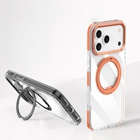 Coque de téléphone bicolore avec support magnétique rotatif à 360 ° pour iPhone 17 Pro Max/16-Housse de protection antichoc intégrale