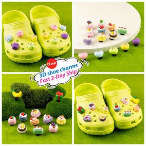 2025 produits populaires bricolage dessin animé 3D Designer Pvc collations sucrées fraise Shortcake étoile forme de coeur mignon Dessert chaussure breloques - Product Image 1
