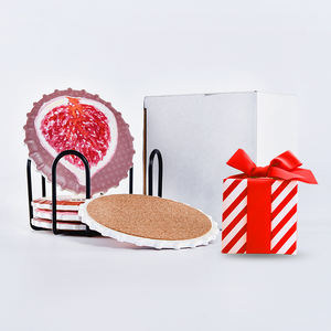 Кастрюля под заказ, креативные керамические подставки в форме крышки пива, водонепроницаемые подставки для кофейных чашек с пробковым ковриком для барной стойки - Product Image 2