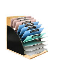 Caja archivadora de madera para oficina y hogar 2026, organizador de archivos de bambú para colgar en el gabinete, caja de almacenamiento metálica para escritorio con asa