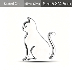 MZLH Modelo 001 Adhesivo Metálico para Coche con Diseño de Gato, Emblema de Mascota de Dibujos Animados, Impermeable, Autoadhesivo, Cubre Arañazos, de un Solo Uso - Product Image 3