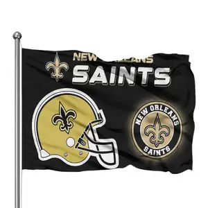 Spanduk Tim 3X5 Kaki Kustom Kualitas Tinggi Bendera 100% Poliester New Orleans Saints