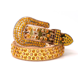 Cinturón de cuero PU con patrón de cocodrilo morado y cristales estilo western, listo para enviar, cinturón de diamantes brillantes al por mayor para fiestas - Product Image 4