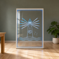 Porte coulissante à double battant LED OEM ODM, porte en verre lumineuse à double ouverture avec capteur intelligent pour entrée commerciale