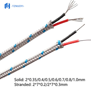 สายต่อเทอร์โมคัปเปิลแบบถักทนความร้อนสูง สายไฟเบอร์กลาสป้องกันสัญญาณรบกวน พร้อมสายชดเชย - Product Image 3