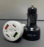 Chargeur de voiture USB 4-en-1 53W avec QC3.0 20W PD2 Type C 4 ports 18W Puissance de sortie 5A/2A OTG OCP Box 20W Matériau ABS à charge rapide