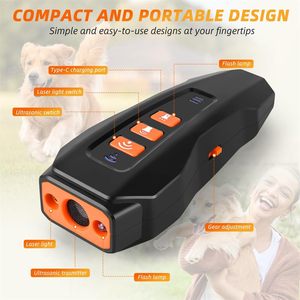 Ultraschall-Hundetrainer Bellkontrollgerät LED-Blinklicht Hundetraining IP67 Wasserdicht Hundebellen mit Wiederaufladbarem Akku - Product Image 2