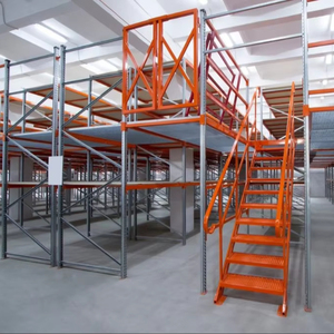 Mezzanine industri kustom, <span class=keywords><strong>Platform</strong></span> penyimpanan gudang baja dengan desain tangga terintegrasi - Product Image 1
