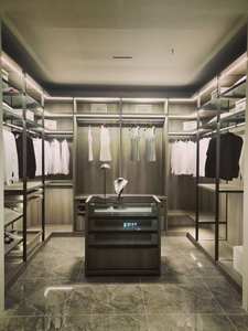 Armoire de marche moderne de luxe noire avec <span class=keywords><strong>dressing</strong></span> miroir coulissant Armoires en verre pour chambre à coucher ou salon pour atelier - Product Image 3