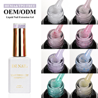 Gel UV auto-nivelant longue durée pour extension d'ongles, paillettes et flocons DZ, gel pour nail art, marque privée
